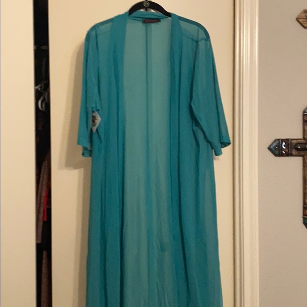 Sheer aqua cardigan